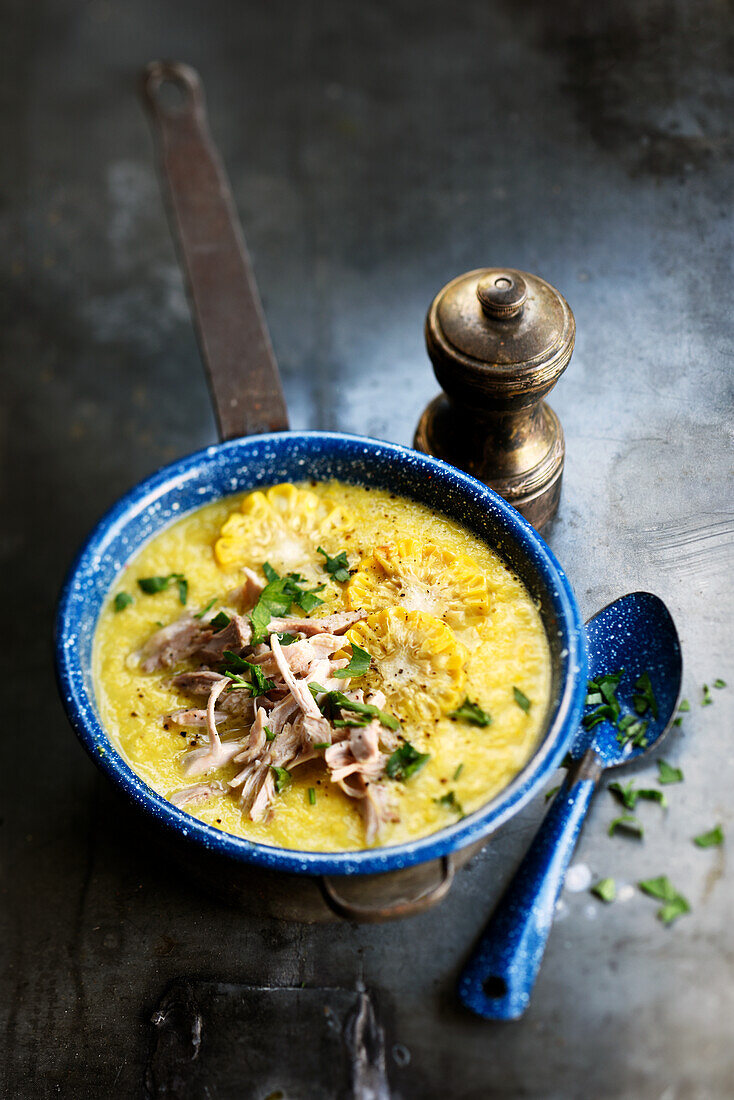 Corn soup with chicken