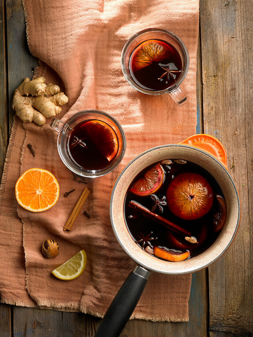 Homemade mulled wine