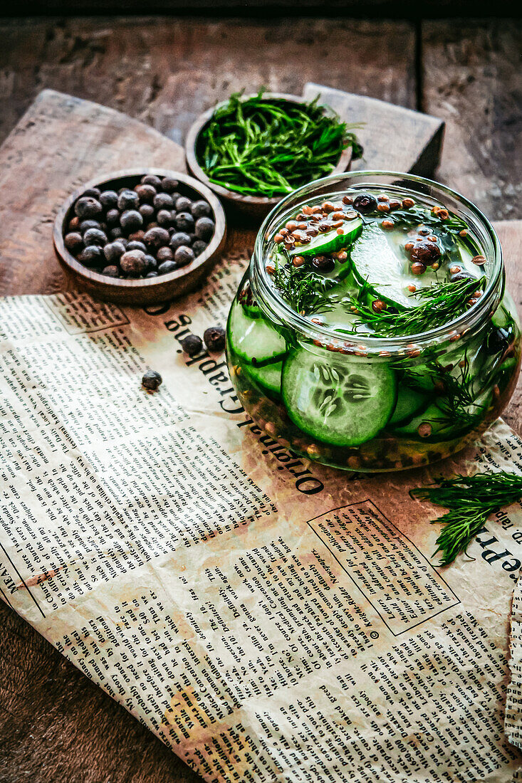 Pickles in a jar