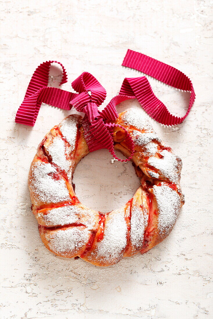 Sweet bread wreath Christmas decoration