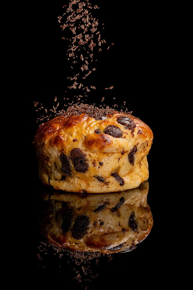 Brioche with chocolate and chocolate sprinkles