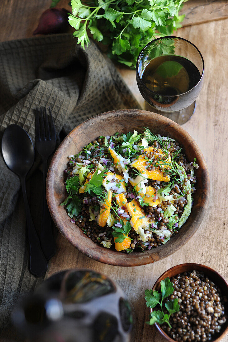 Lentil Salad with Haddock