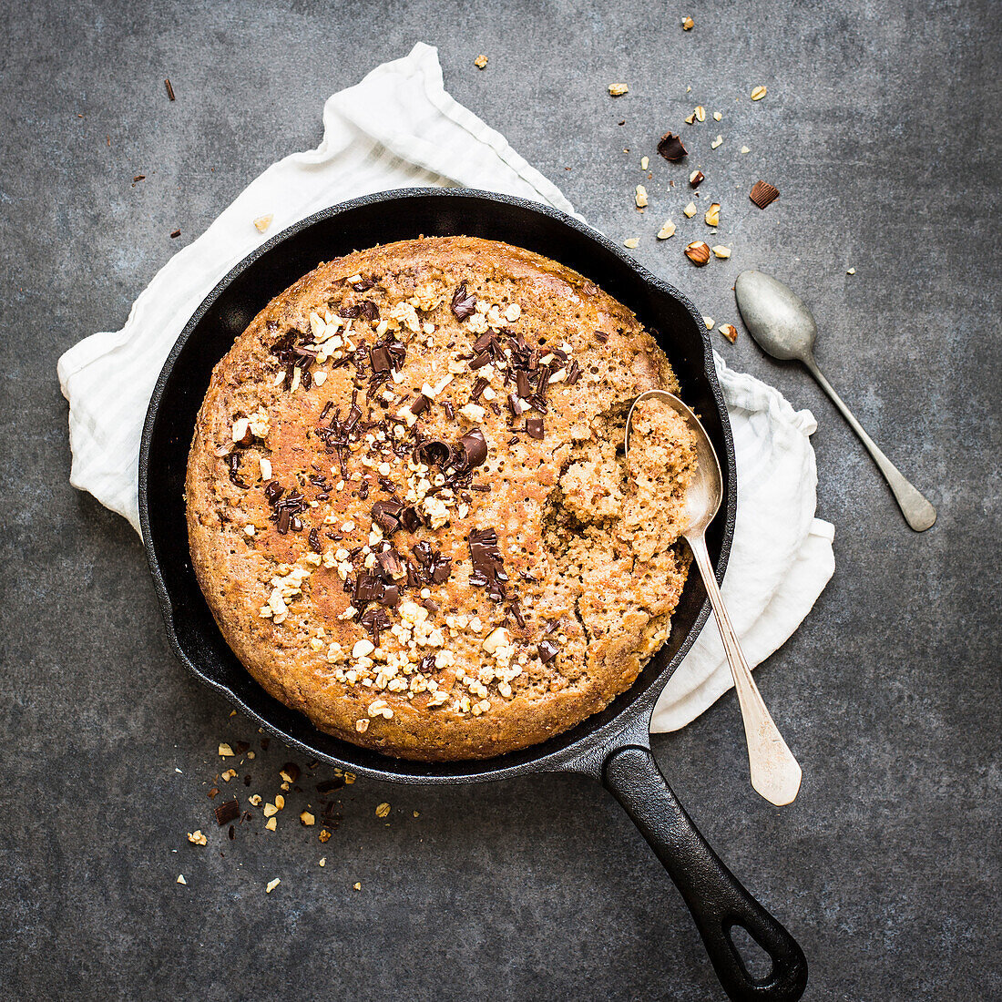 Cast iron skillet granola cake