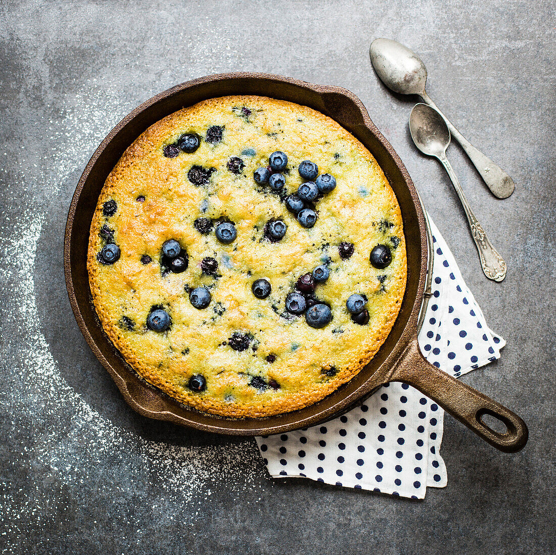 Cast Iron skillet blueberry cake