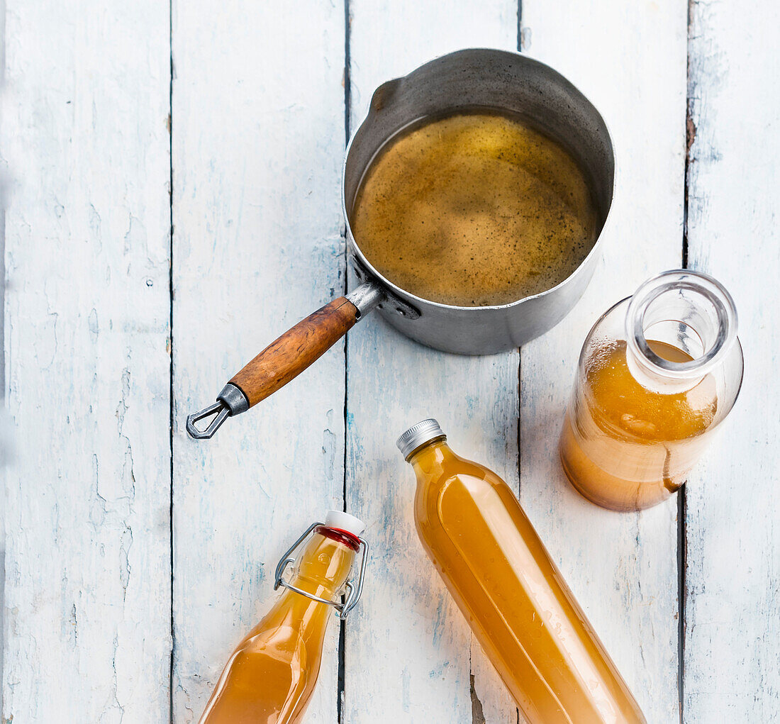 Vegetable peelings broth