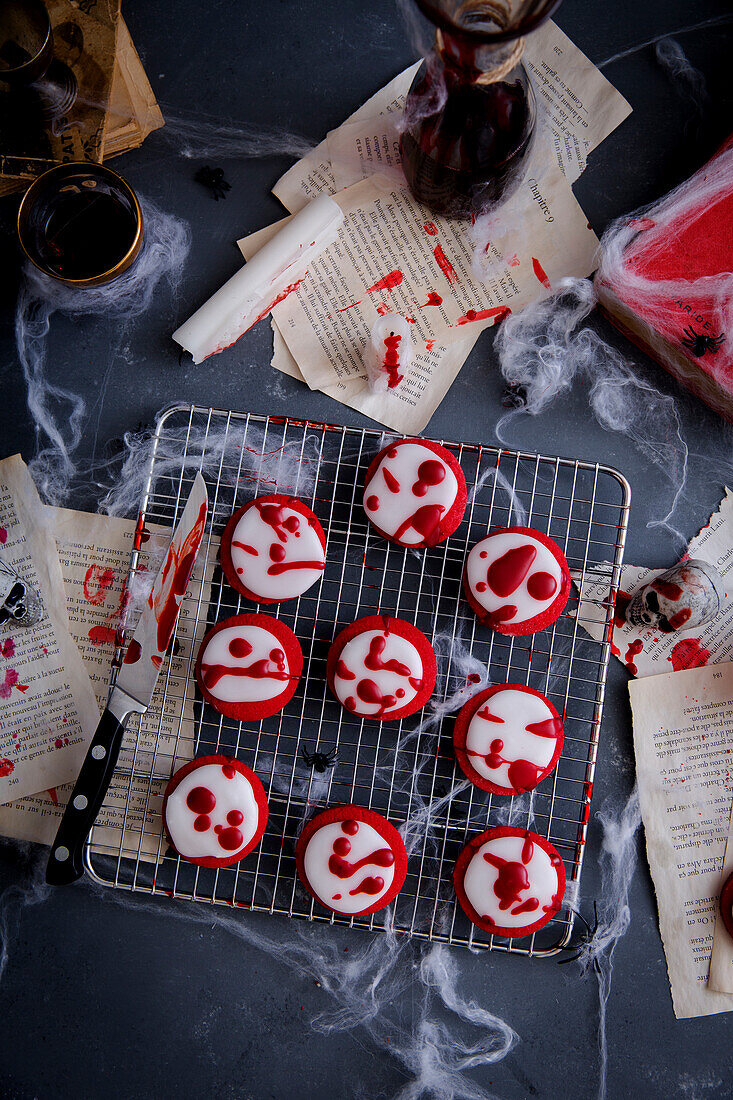 Blutige Kekse für Halloween