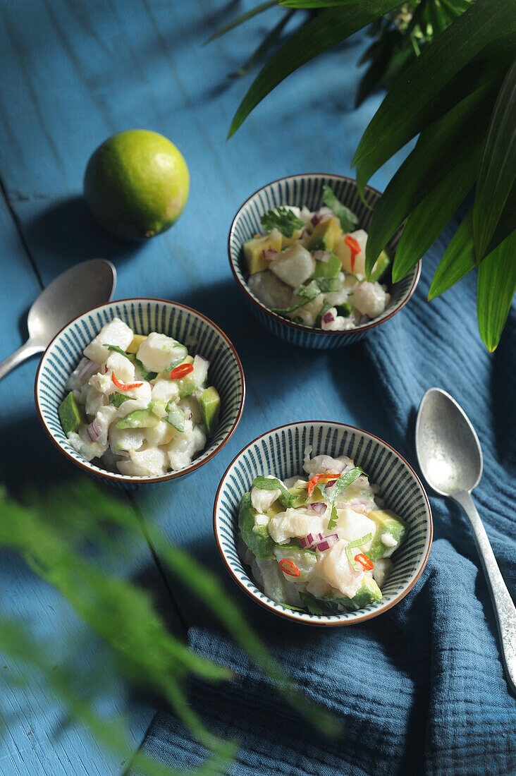 Kabeljau-Ceviche mit Avocado