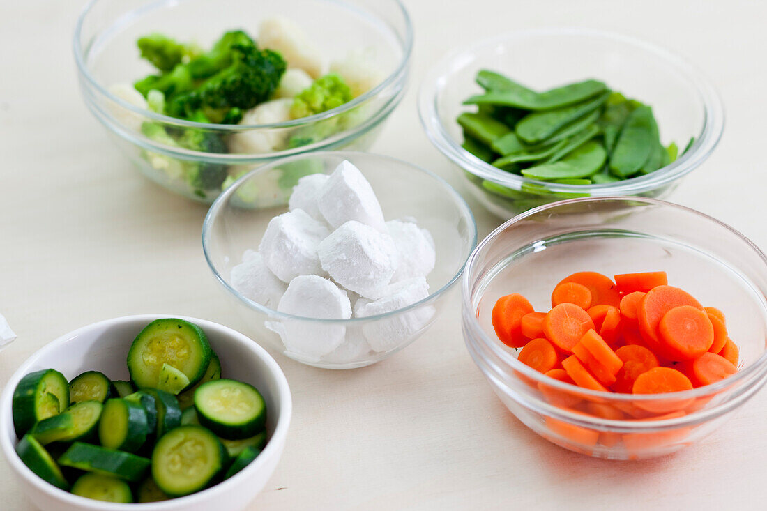 Ingredients for curry with vegetables