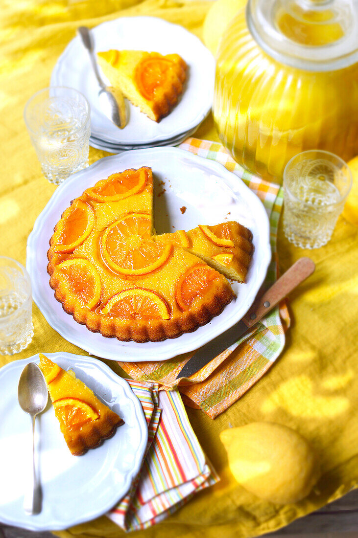 Gestürzter Orangenkuchen