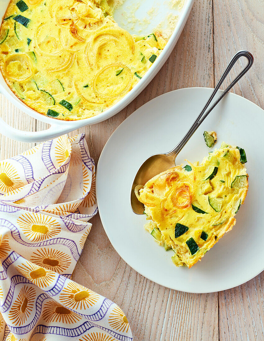 Savoury courgette clafoutis