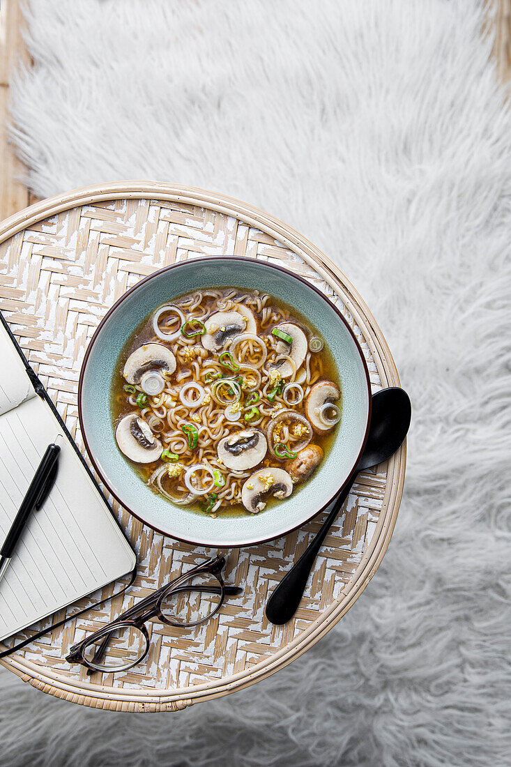 Chinese soup with mushrooms