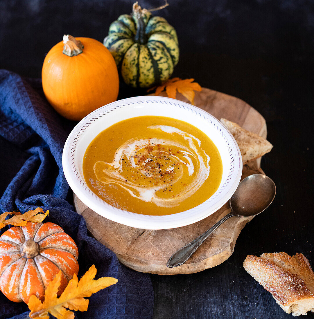 Spicy pumpkin soup for Halloween