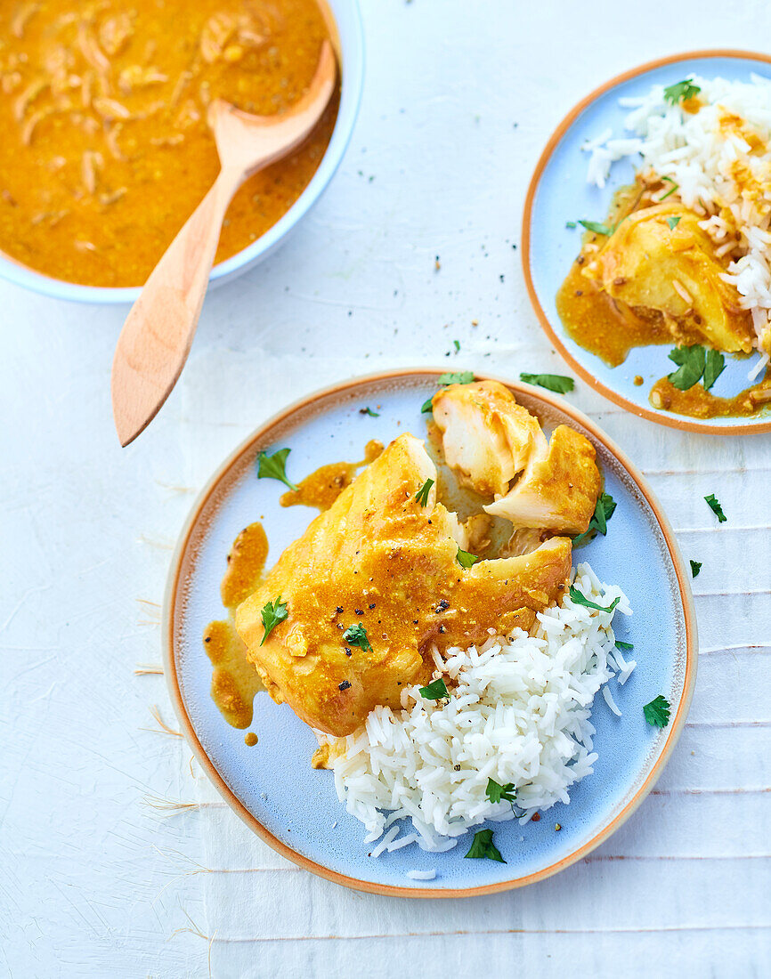 Fisch-Curry mit Reis