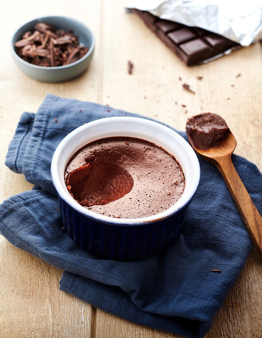 Chocolate mousse in a bowl