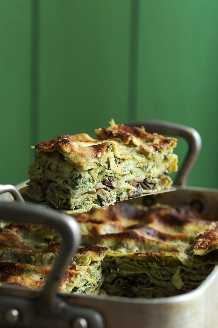 Veggie lasagne (close-up)