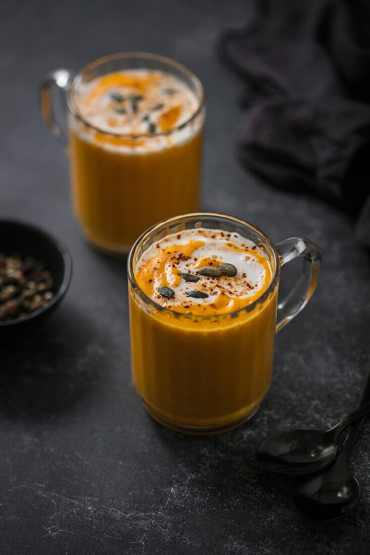 Pumpkin and coconut milk soup