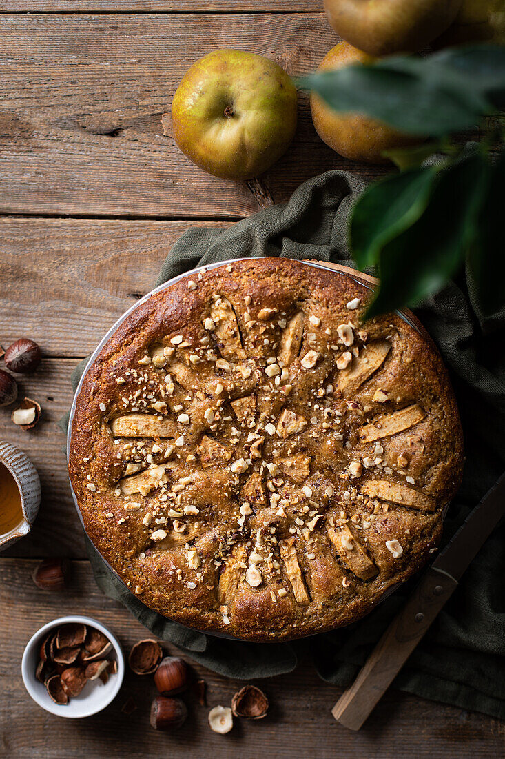 Apple and hazelnut cake