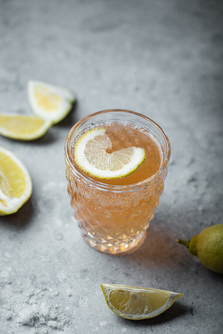 Kombucha with lemon and ginger