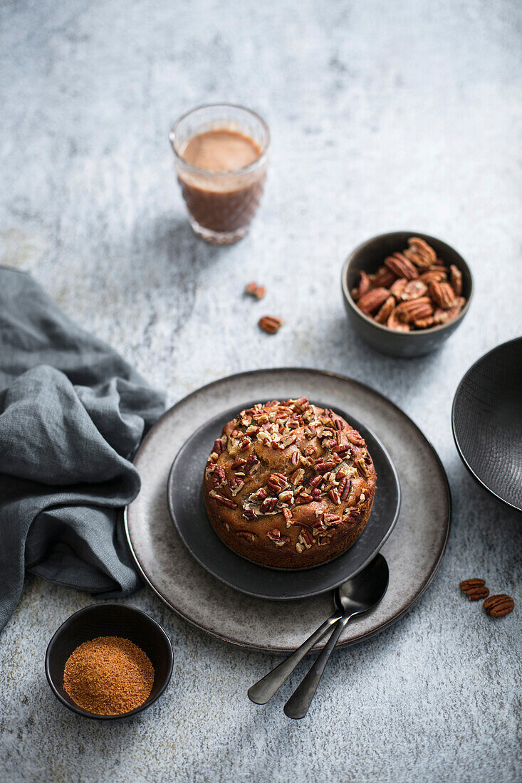 Banana bread with pecans