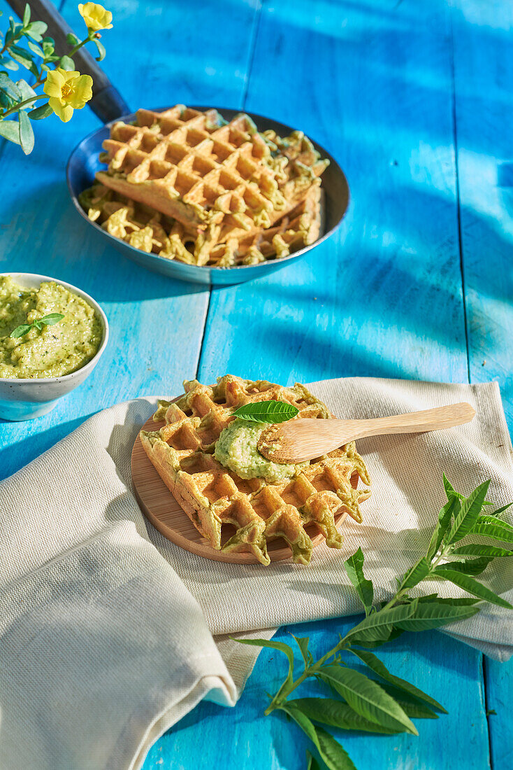 Courgette waffles