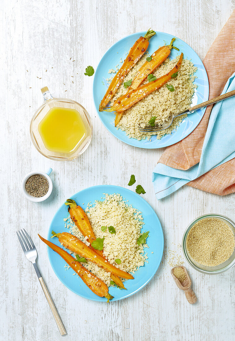 Semi complete couscous and new carrots