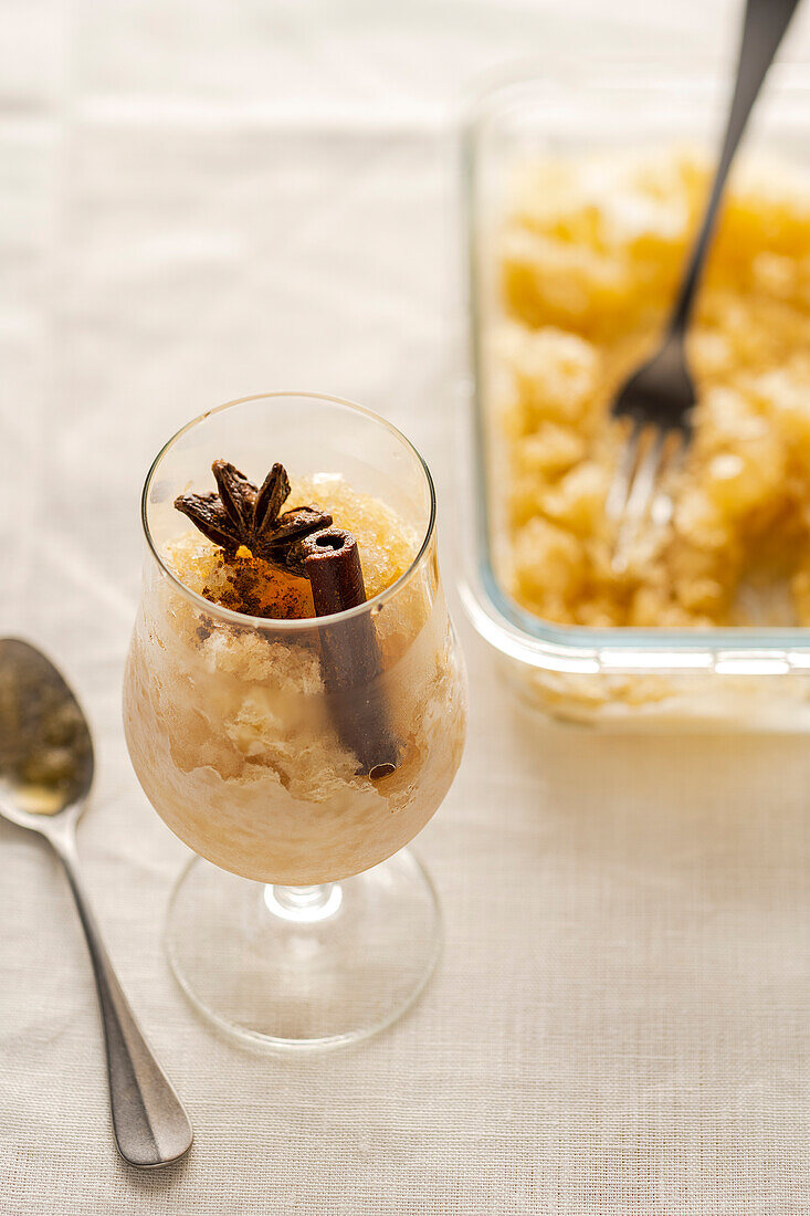 Beer granita with spices