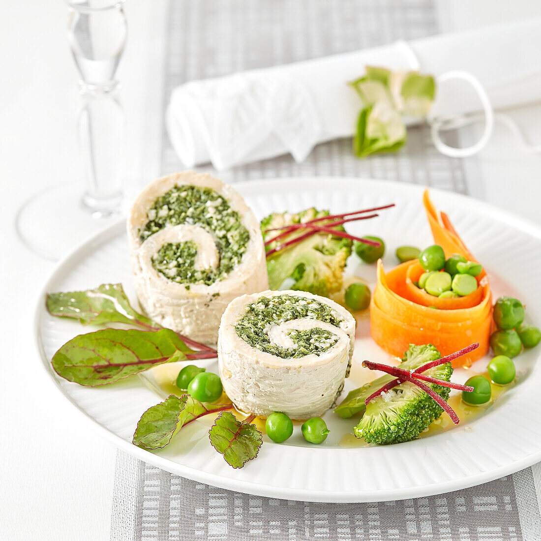 Chicken and spinach Ballotine