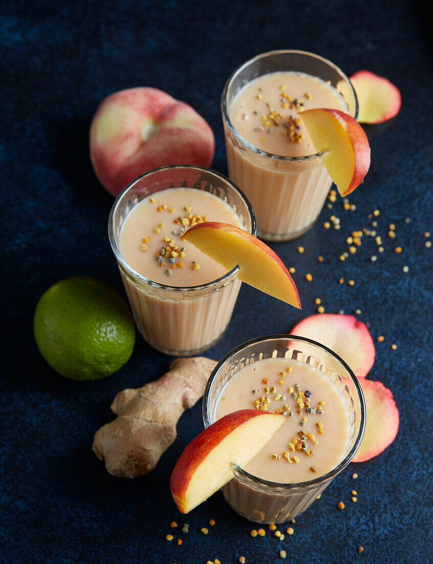 Peach lassi vegetable drinks