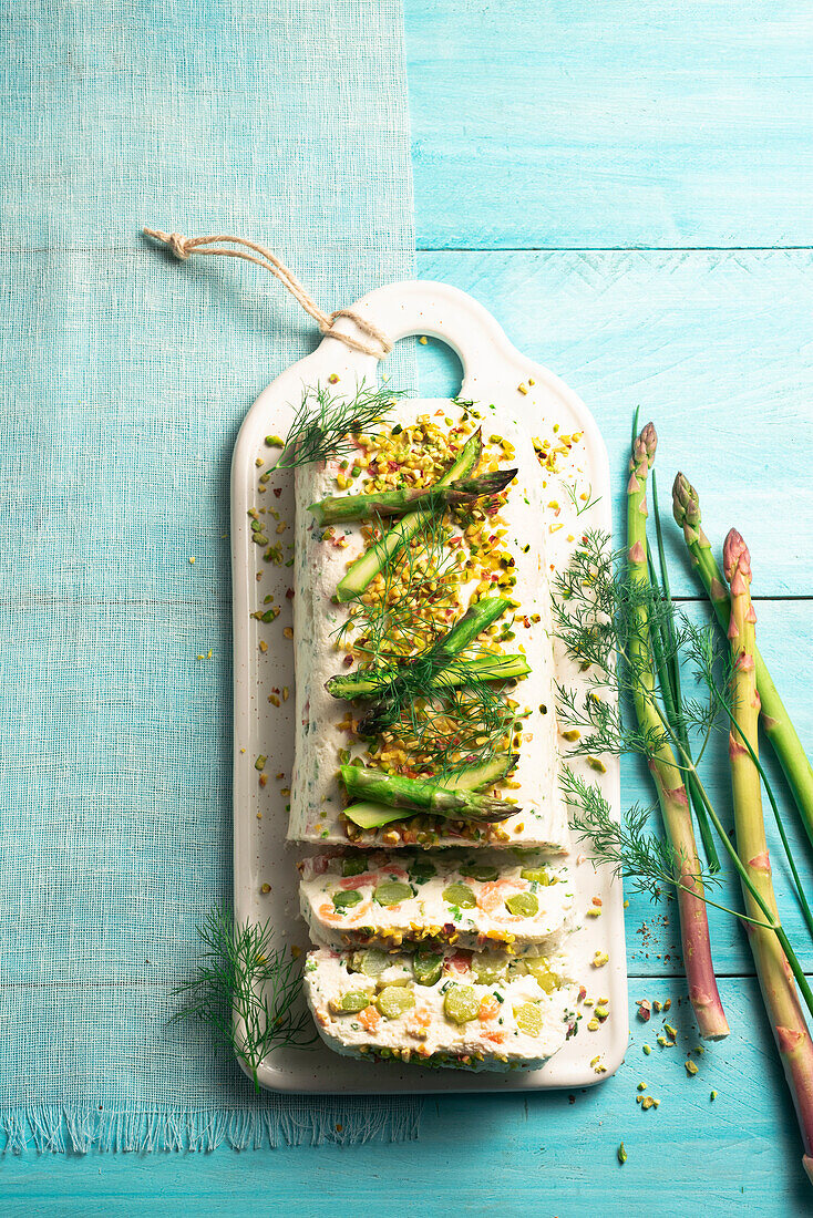 Smoked trout terrine with asparagus