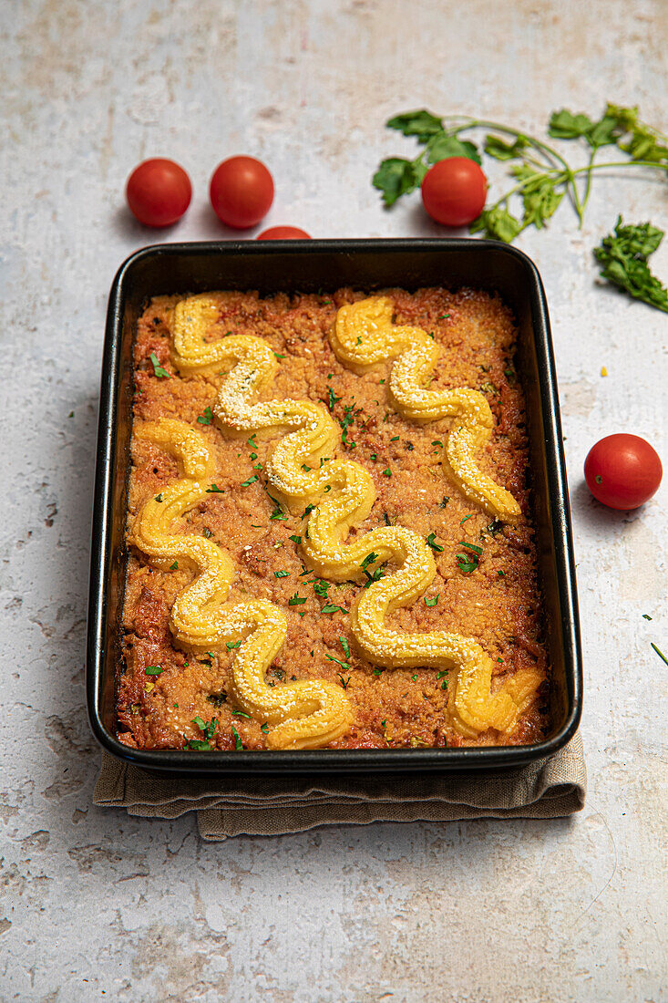 Potato and ground veal gratin