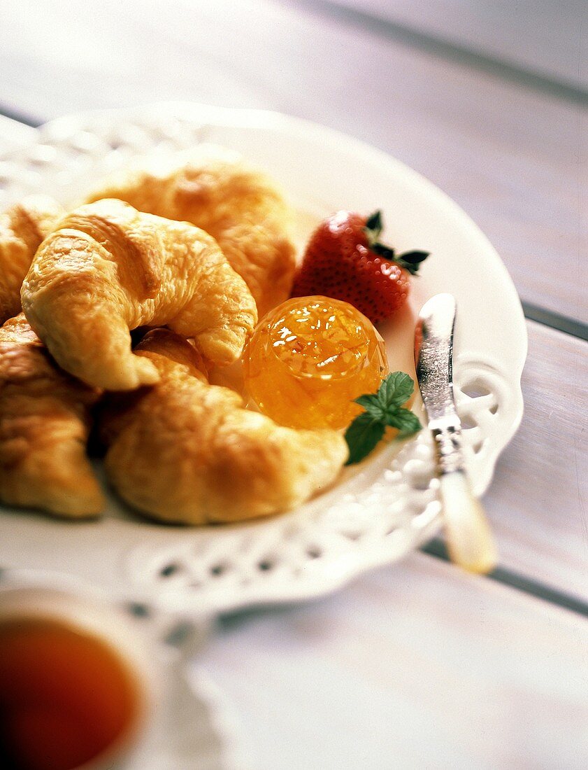 Platter of Croissants with Orange Marmalade