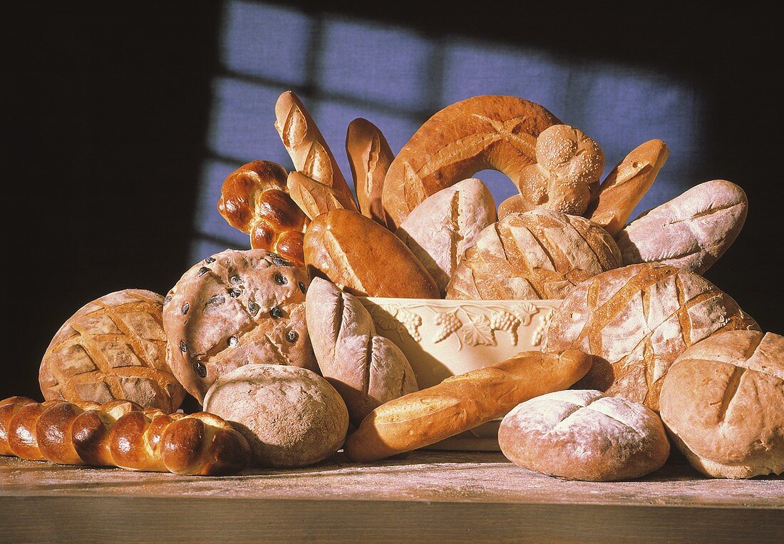 Assorted Loaves of Bread on a Table