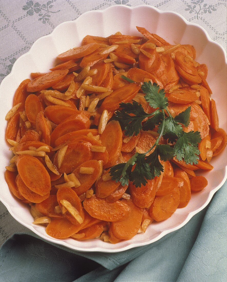 Sliced Carrots with Almond Slivers