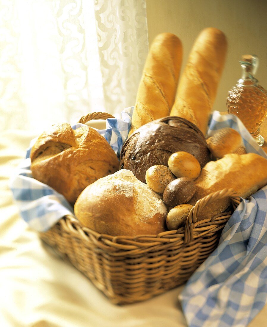 Assorted Breads in Basket