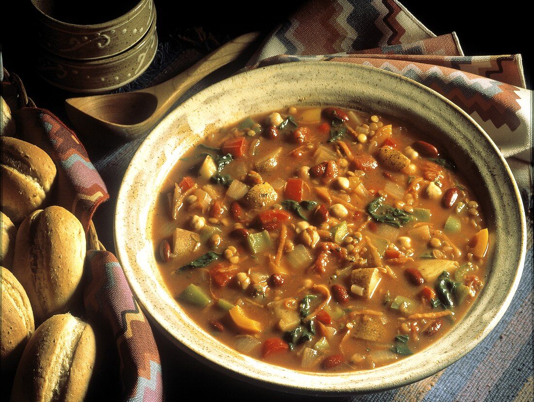Bowl of Vegetable and Bean Stew