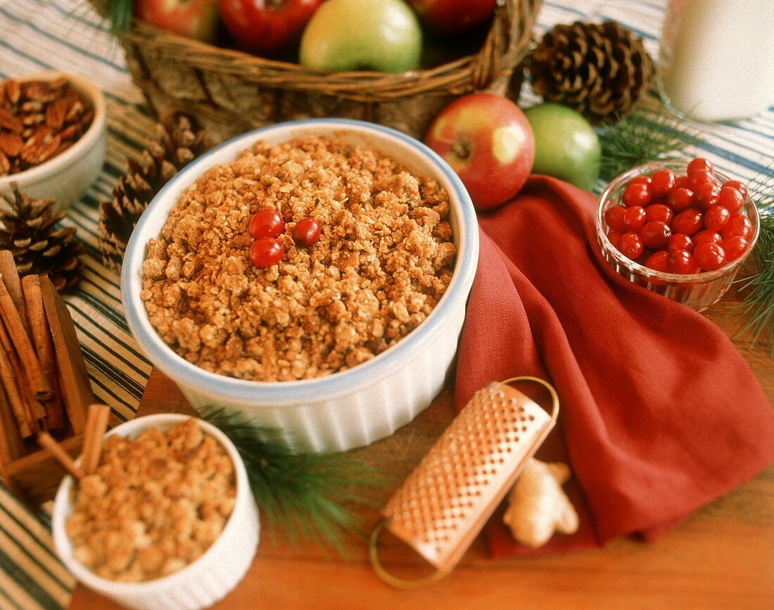 Baked Apple Crisp with Ingredients