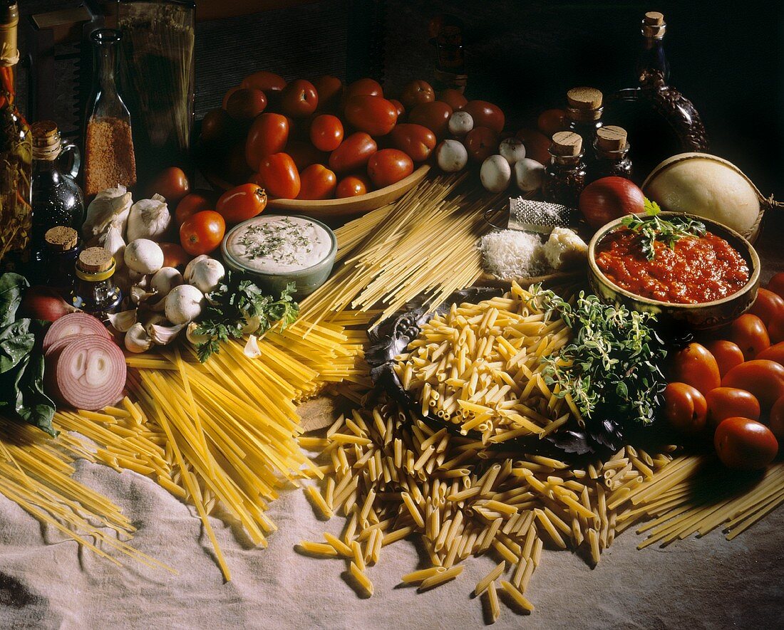 Ingredients for Assorted Pasta Dishes