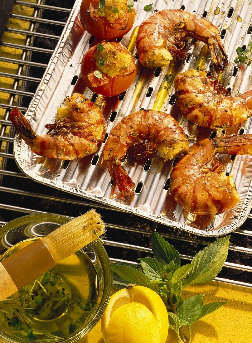 Grilled Shrimp with Herb Oil