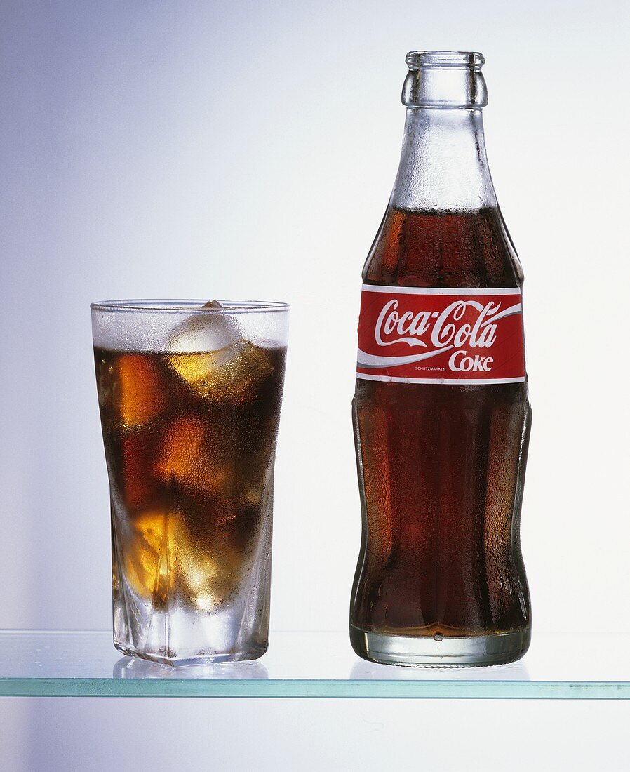 Bottle and Glass of Coca-Cola