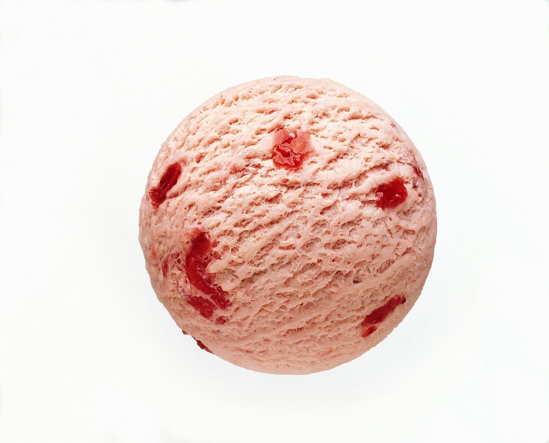 A Scoop of Raspberry Ice Cream in an Ice Cream Scooper