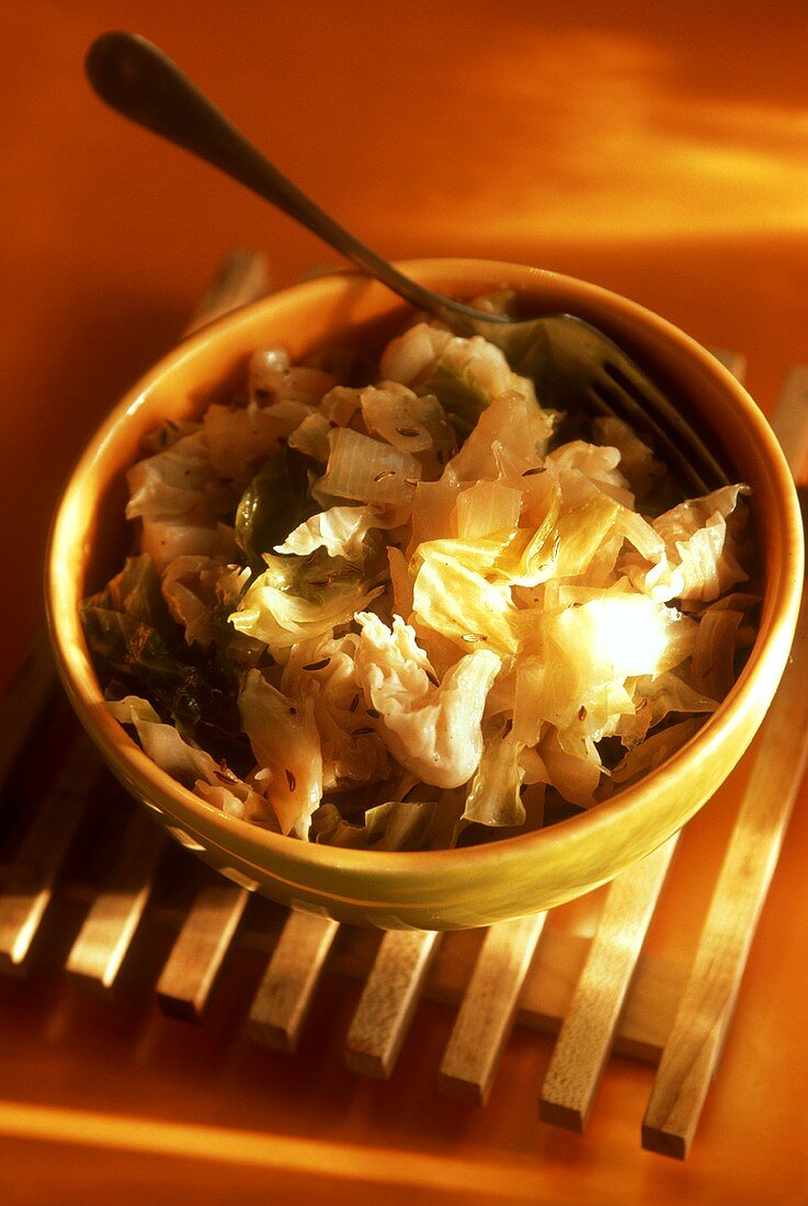 Braised Cabbage with Caraway Seeds
