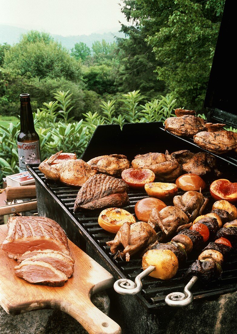 Assorted Foods on the Barbecue