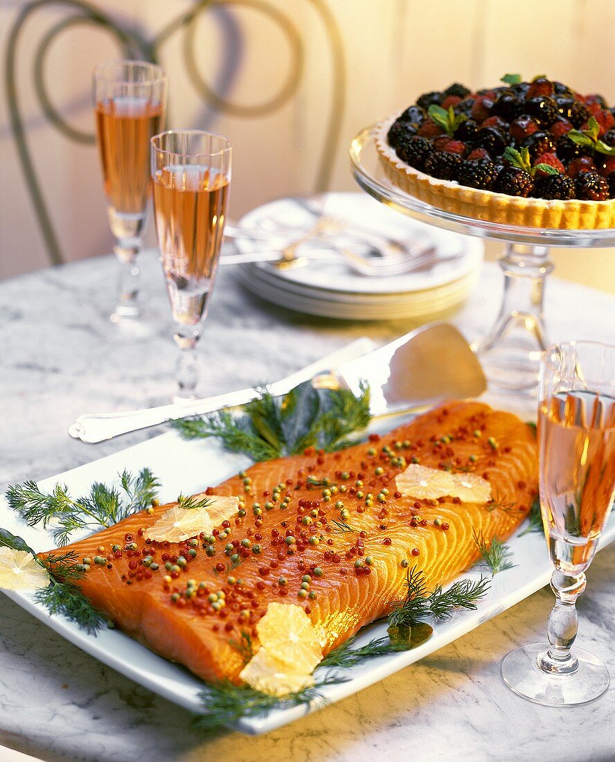 3Salmon Fillet with Berry Tart