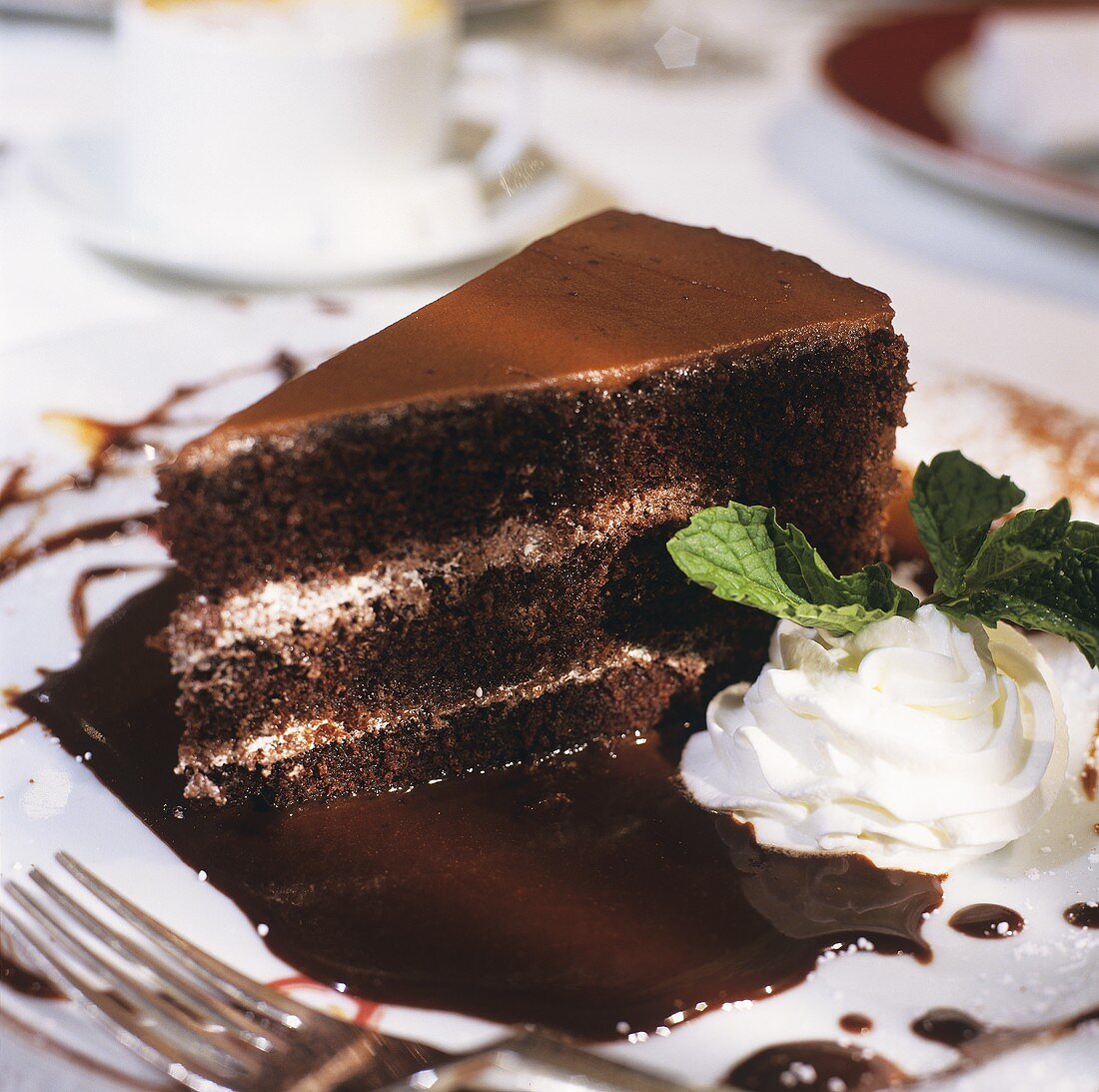 A Slice of Triple Layer Chocolate Cake