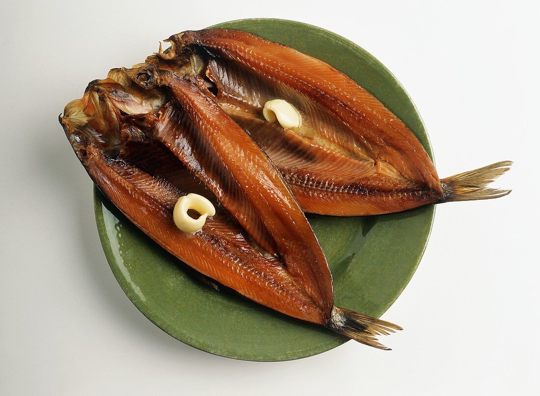 Two Kippers on a Green Plate