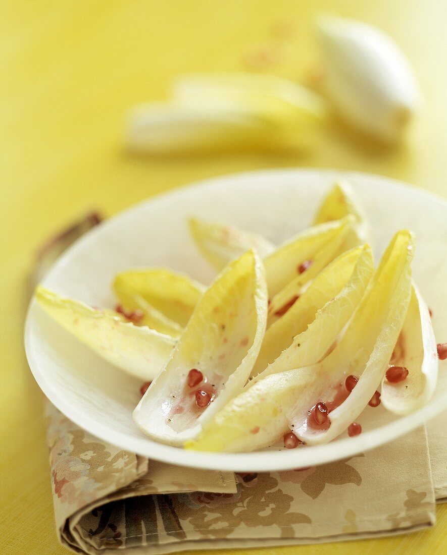 Endive and Pomegranate Seeds