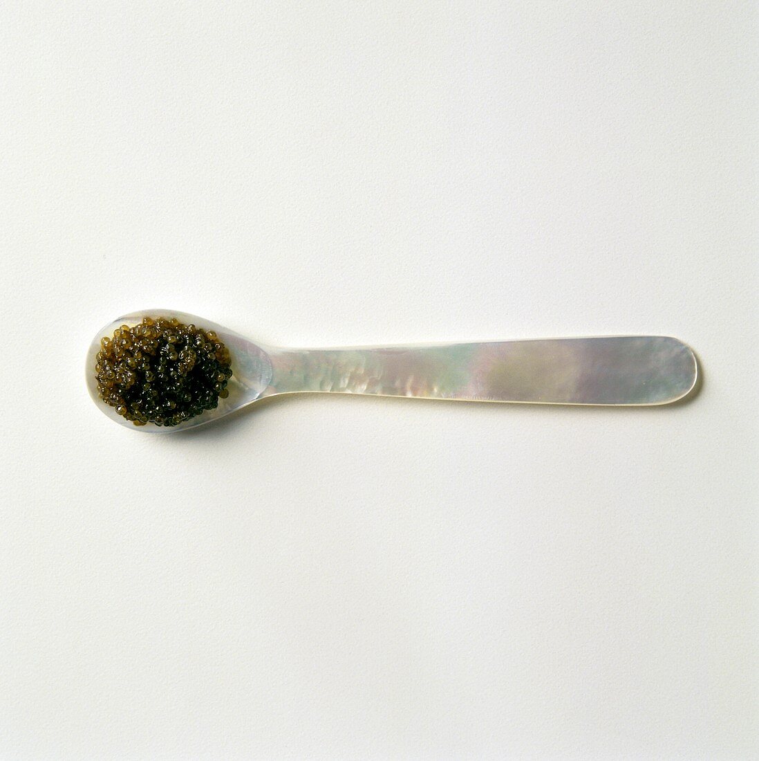 Tiger Eye Roe on a Pearl Spoon