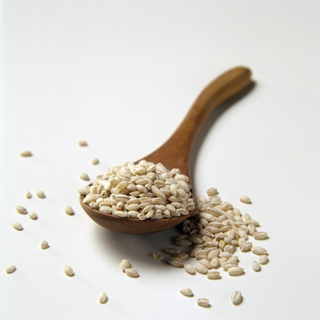 Pearl Barley on a Wooden Spoon
