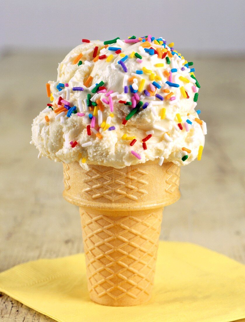Vanilla Cone with Sprinkles