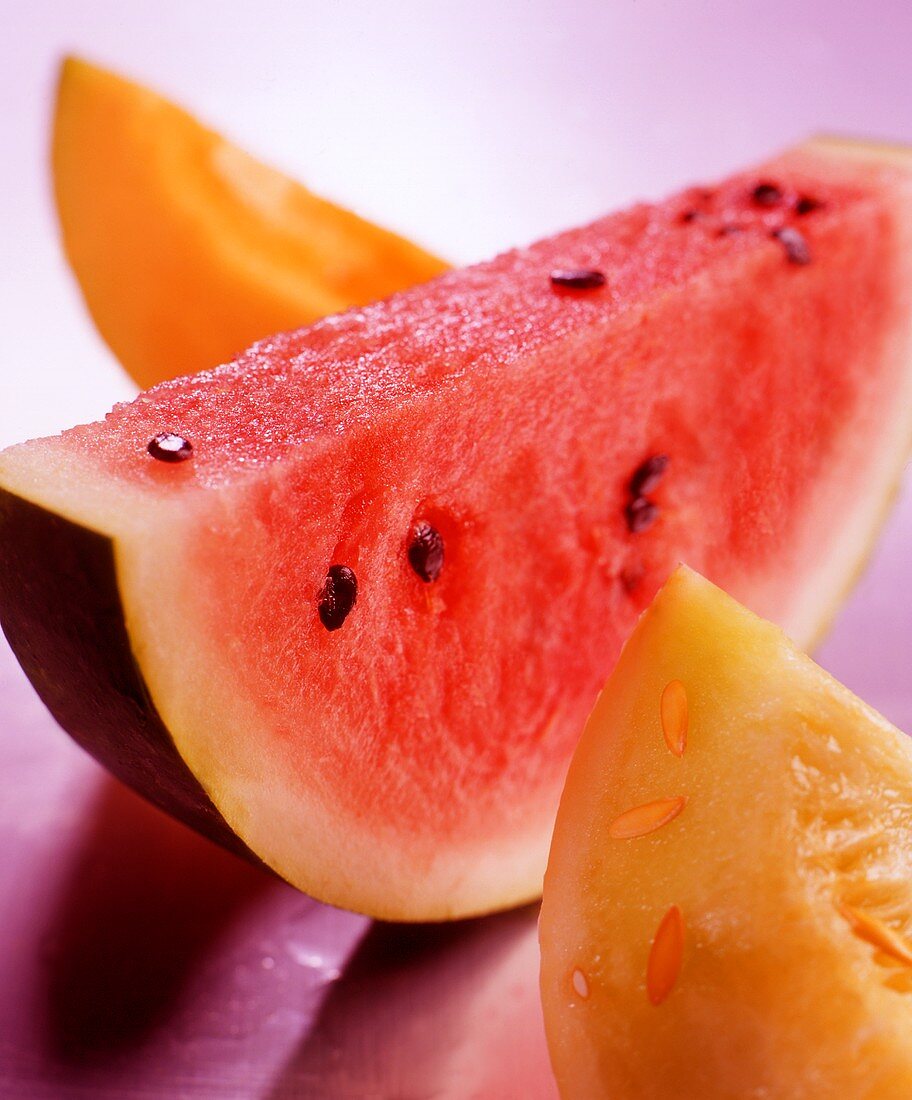 A Slice of Watermelon; Cantaloupe